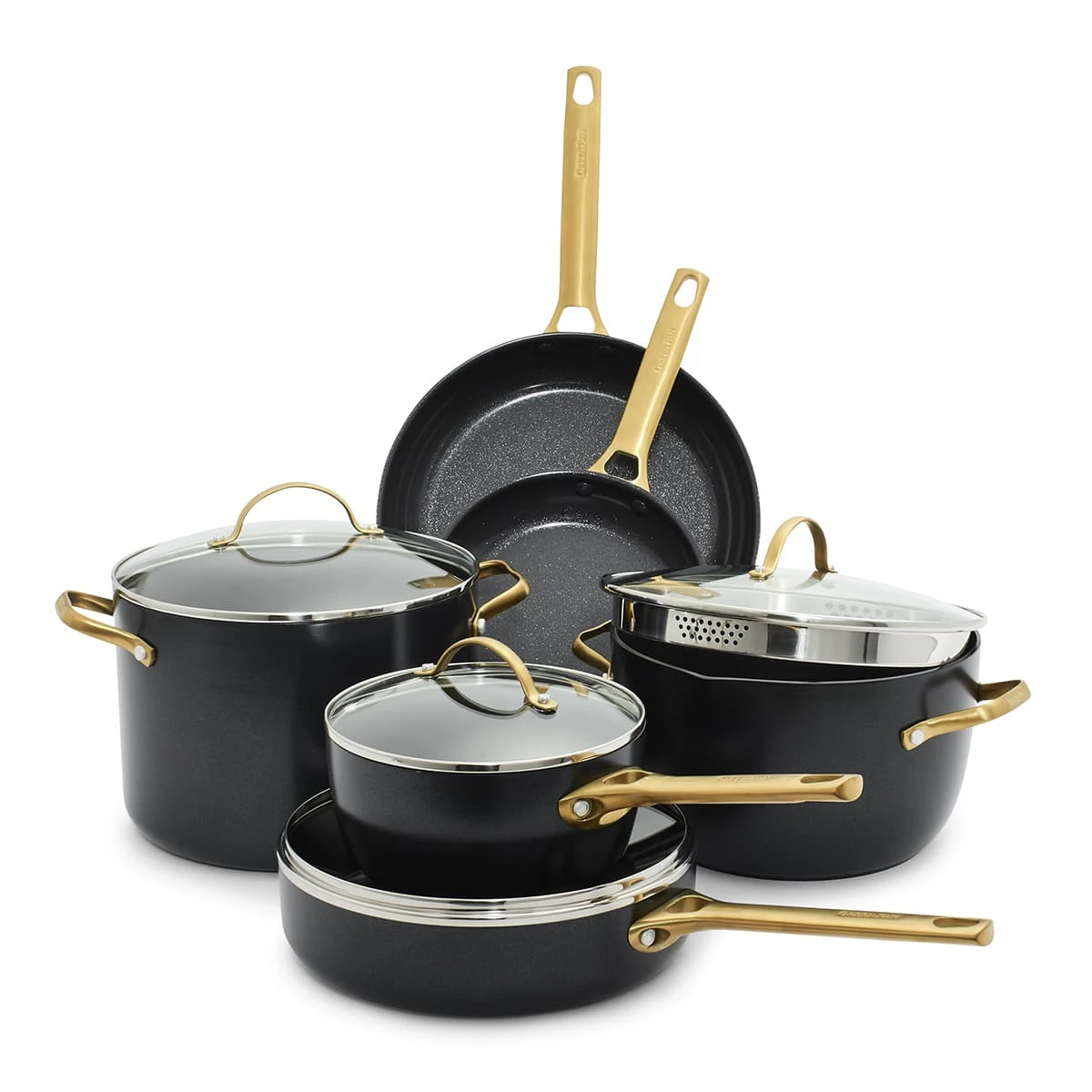 14pc GreenPan Padova Black Non Stick Frypan Cooking Set Home Kitchen Cookware