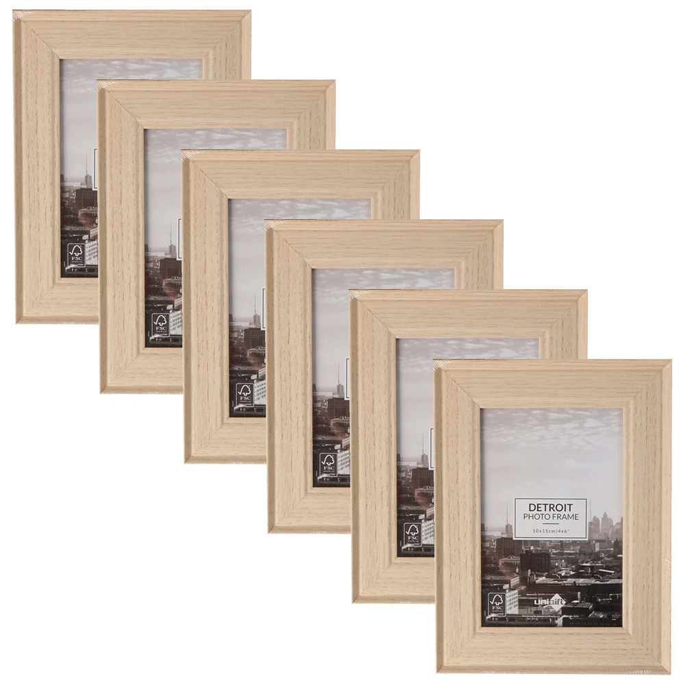 6x Unigift Detroit Photo Picture Frame Home Decor Fits 10x15cm Images Assorted