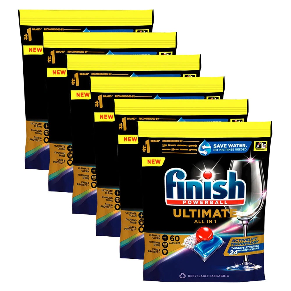 Finish 360 x Powerball Ultimate All-In-1 Dishwasher Capsules (6 x 60 Pack)