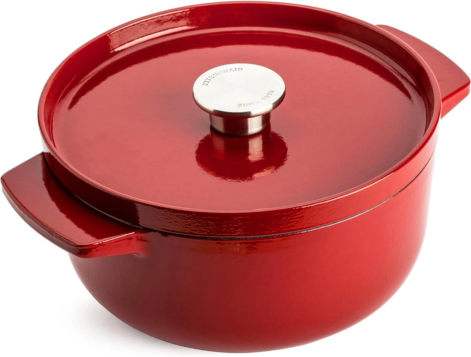 KitchenAid Cast Iron Durable Casserole Pot Home Cooking 26cm/5.2L Empire Red