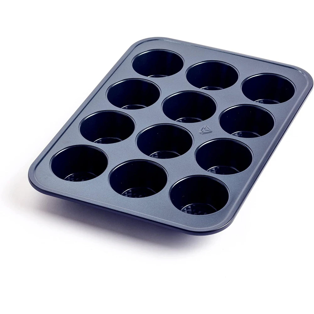 Blue Diamond 12 Cup Muffin Cupcake Tray Cooking Pan Home Kitchen Bakeware