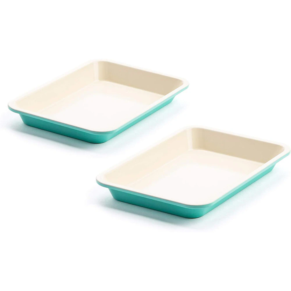 2pc GreenLife Contour Turquoise Baking Tray Home Kitchen Bakeware/Ovenware Set