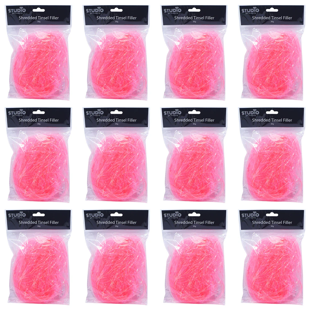 12x Studio Gift Wrapping 30G Filler/Shred Tinsel Pink Decoration Present Decor