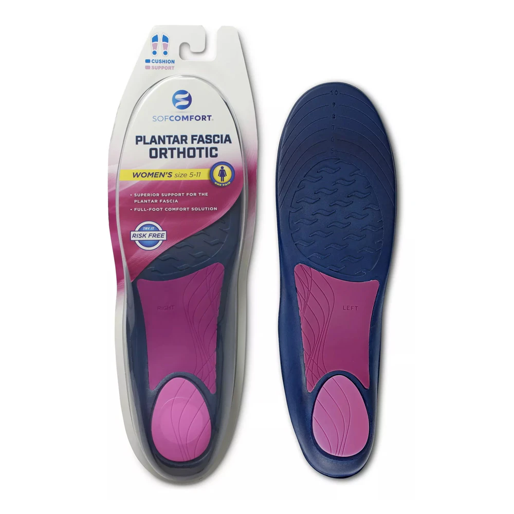 Sofcomfort Plantar Fascia Orthotic Insoles US W5-11 Foot Insert Support Pad Blue