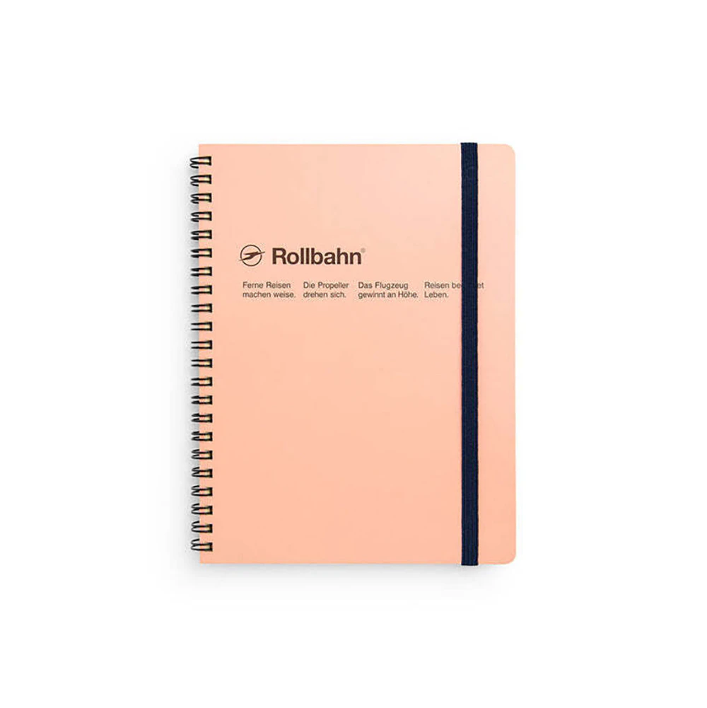 Delfonics Rollbahn Spiral Bound A5 Grid Notebook Journal Stationery Light Pink