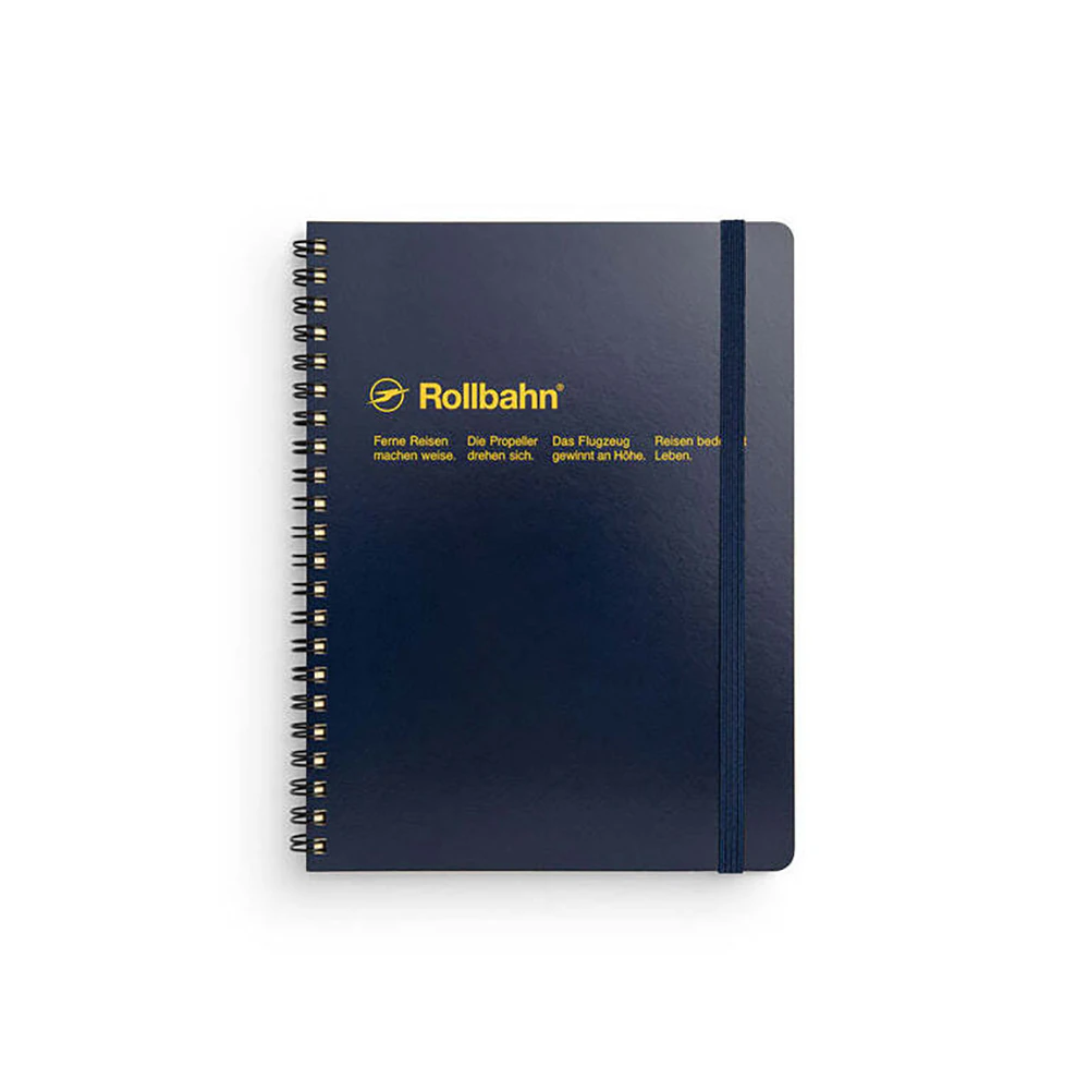 Delfonics Rollbahn Spiral Bound A5 Grid Notebook Journal Stationery Dark Blue