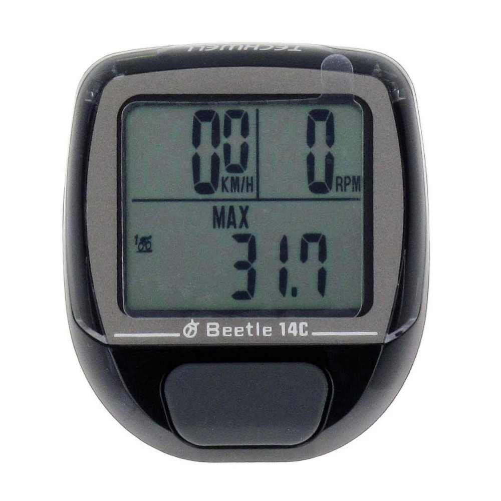 Echowell 14F Beetle Rear Bicycle/Cycling LCD Wired Computer/Odometer Black