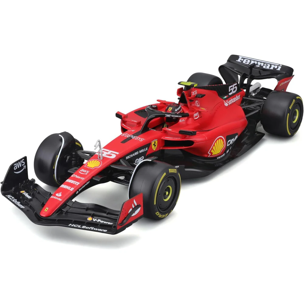 Bburago 1:18 2023 Formula 1 Ferrari SF-23 No.55 Sainz Diecast Model 14+