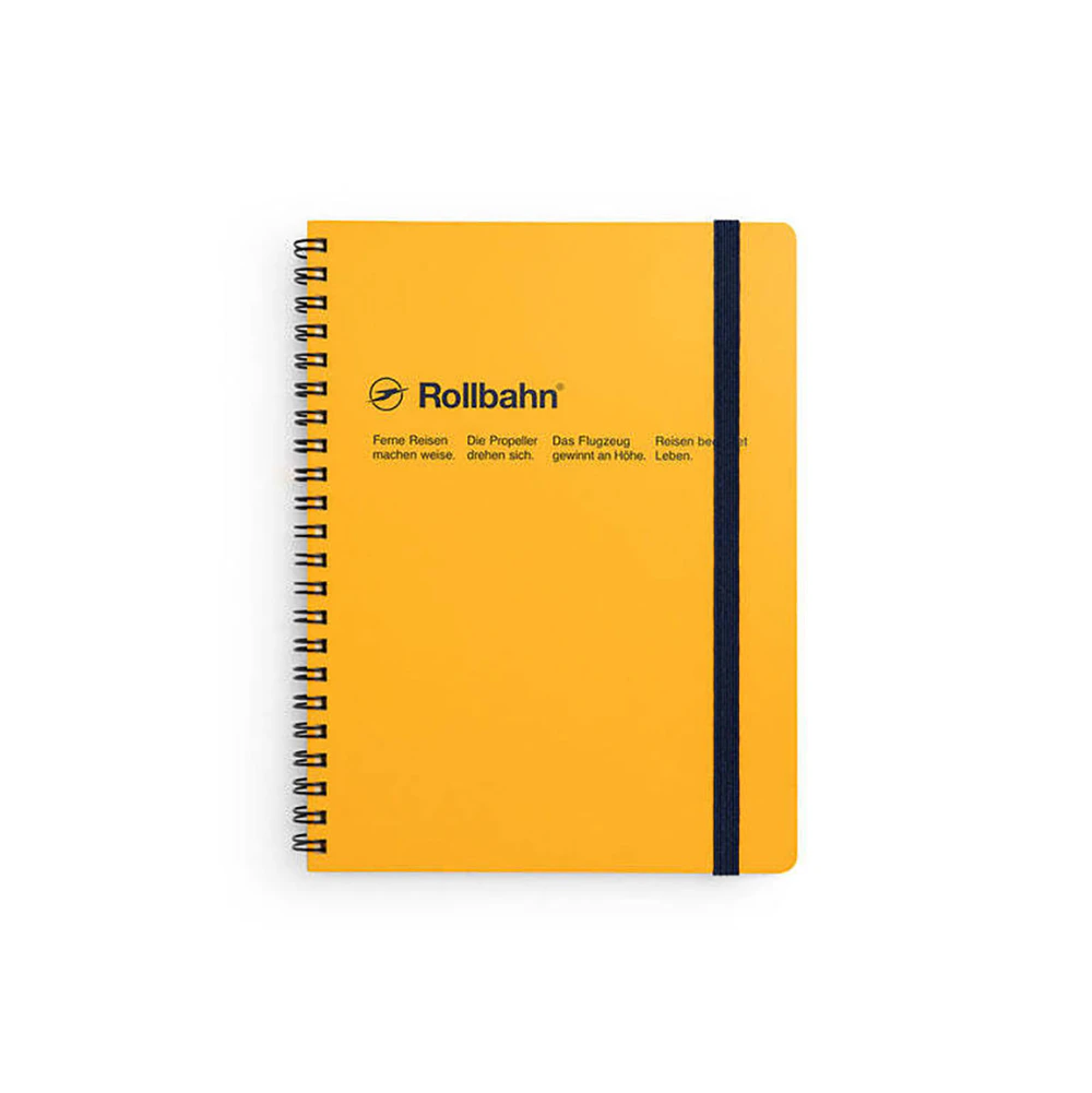 Delfonics Rollbahn Spiral Bound A5 Grid Notebook 160pg Journal Stationery Yellow