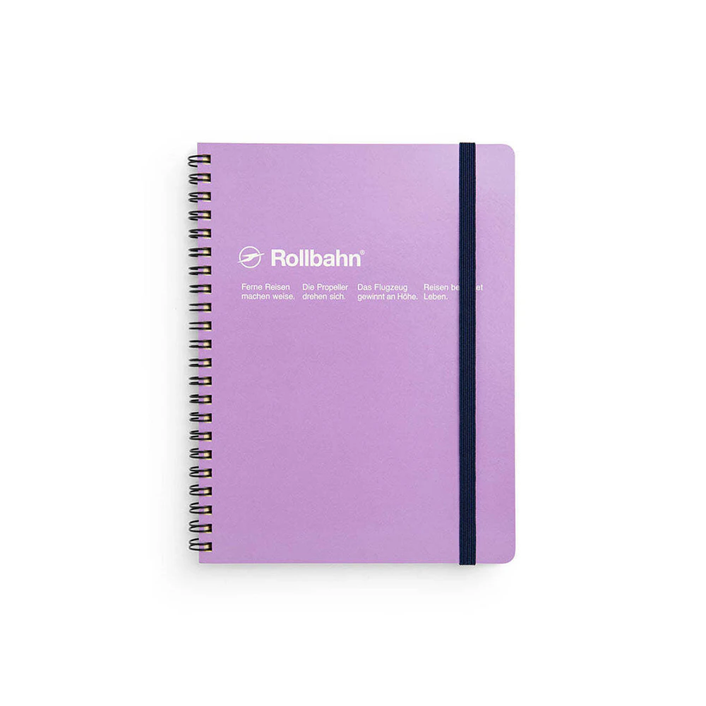 Delfonics Rollbahn Spiral Bound A5 Grid Notebook Journal Stationery Light PRPL