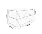 2-Tier Large Acrylic Bakery Cake Display Cabinet Case Donuts Cupcake Pastries