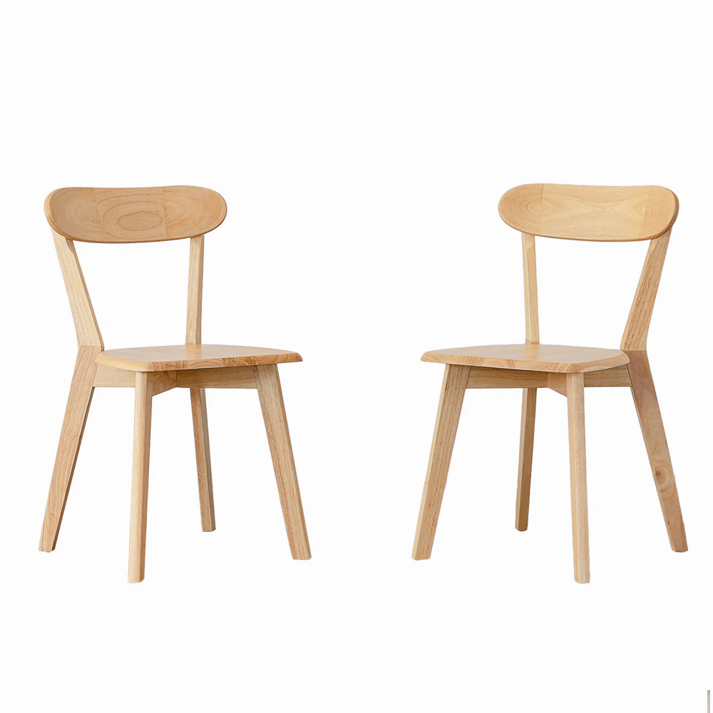 Furb Wood Accent Dining Chairs Set of 2 Natural