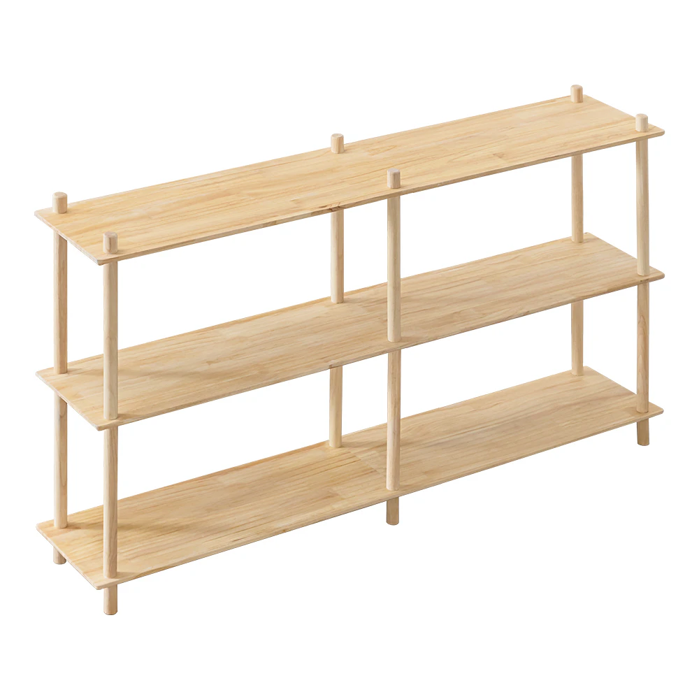 Furb 160CM 3-Tier Wooden Storage Organizer Stand Shelves Rounded Corners Oak