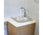 Stainless Steel RV Sink Triangle Corner Hand Wash Basin Wall Mounted Single Bowl Sink For Outdoor Bathroom Boat Caravan RV Camper Space Saving