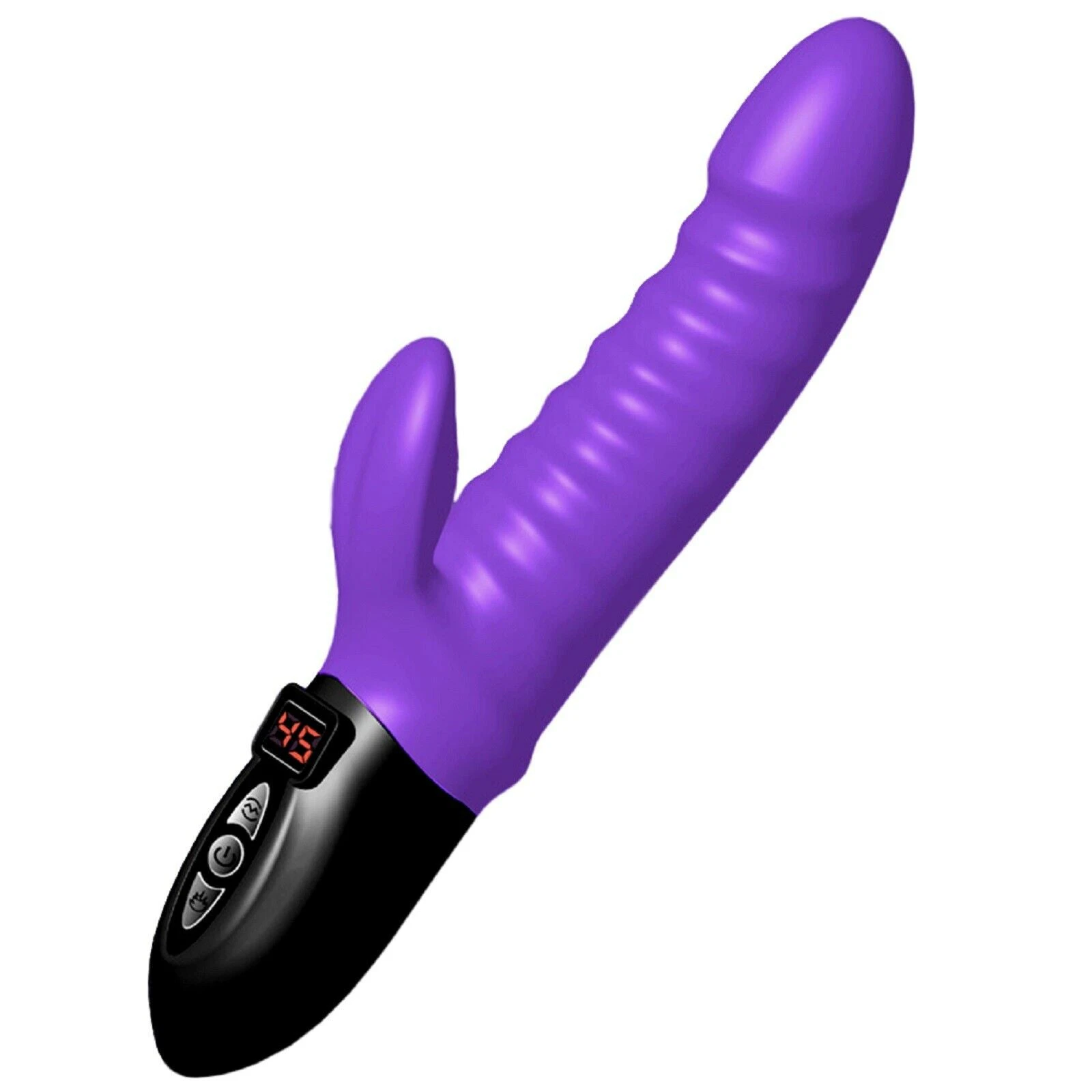 Large Big Vibrator Dildo Clit G Spot Female Warming Wand Rechargeable Sex Toy Purple