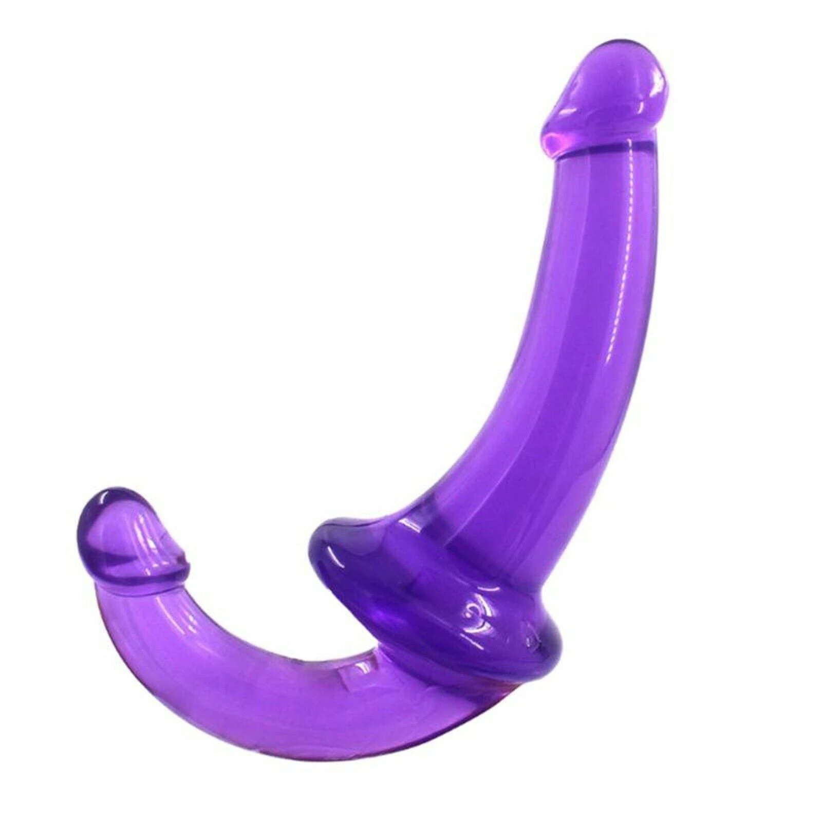 Strapless Strap On Dildo Penis Double Lesbian G Spot Strapon Pegging Sex Toy Purple