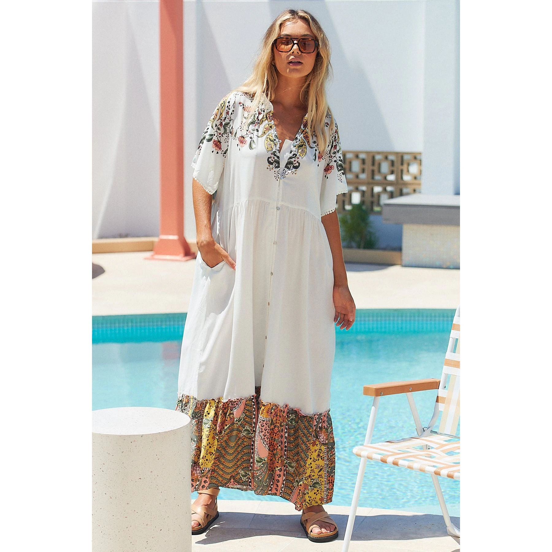 JAASE White Paris Print Valencia Maxi