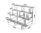 4 Tiers 150cm Large Plant Stand width Stainless Steel Pots Holder Plant Stand Rack Flower Pots Ladder Display Shelf Pot Organiser for Garden Patio