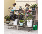 4 Tiers 150cm Large Plant Stand width Stainless Steel Pots Holder Plant Stand Rack Flower Pots Ladder Display Shelf Pot Organiser for Garden Patio