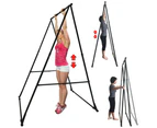 Pull Up Bar Foldable Pull Up Station Aerial Yoga Stand Height Adjustable Frame Swing TrapezeStand Frame Steel A Frame 110kg Weight Capacity Black