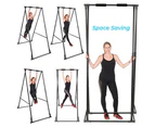 Pull Up Bar Foldable Pull Up Station Aerial Yoga Stand Height Adjustable Frame Swing TrapezeStand Frame Steel A Frame 110kg Weight Capacity Black