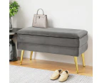 Artiss Ottoman Storage Foot Stool Velvet Grey