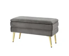 Artiss Ottoman Storage Foot Stool Velvet Grey