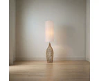 Rustic Charm, Hemp Rope Floor Lamp - Natural Linen Shade, 1300mm High, PL0141