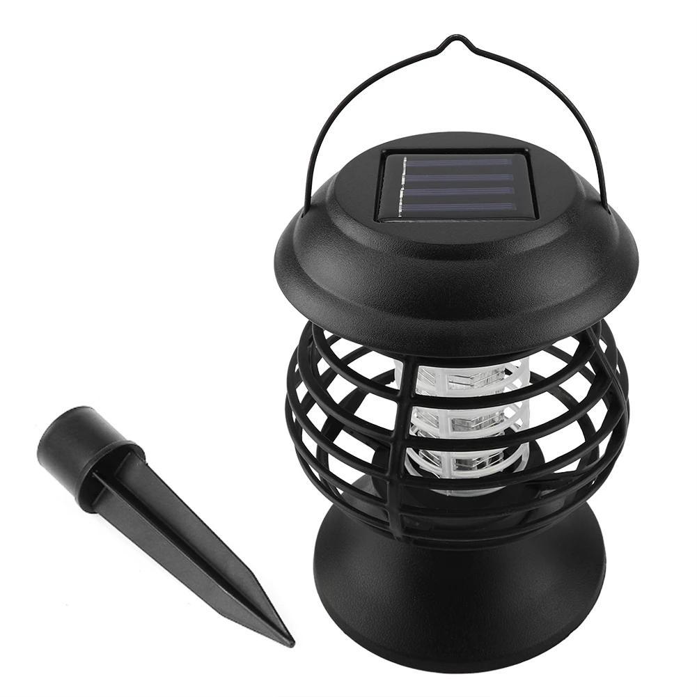 Solar Powered Uv Mosquito Zapper Waterproof Led Insect Killer Abs Plastic Portable Lantern