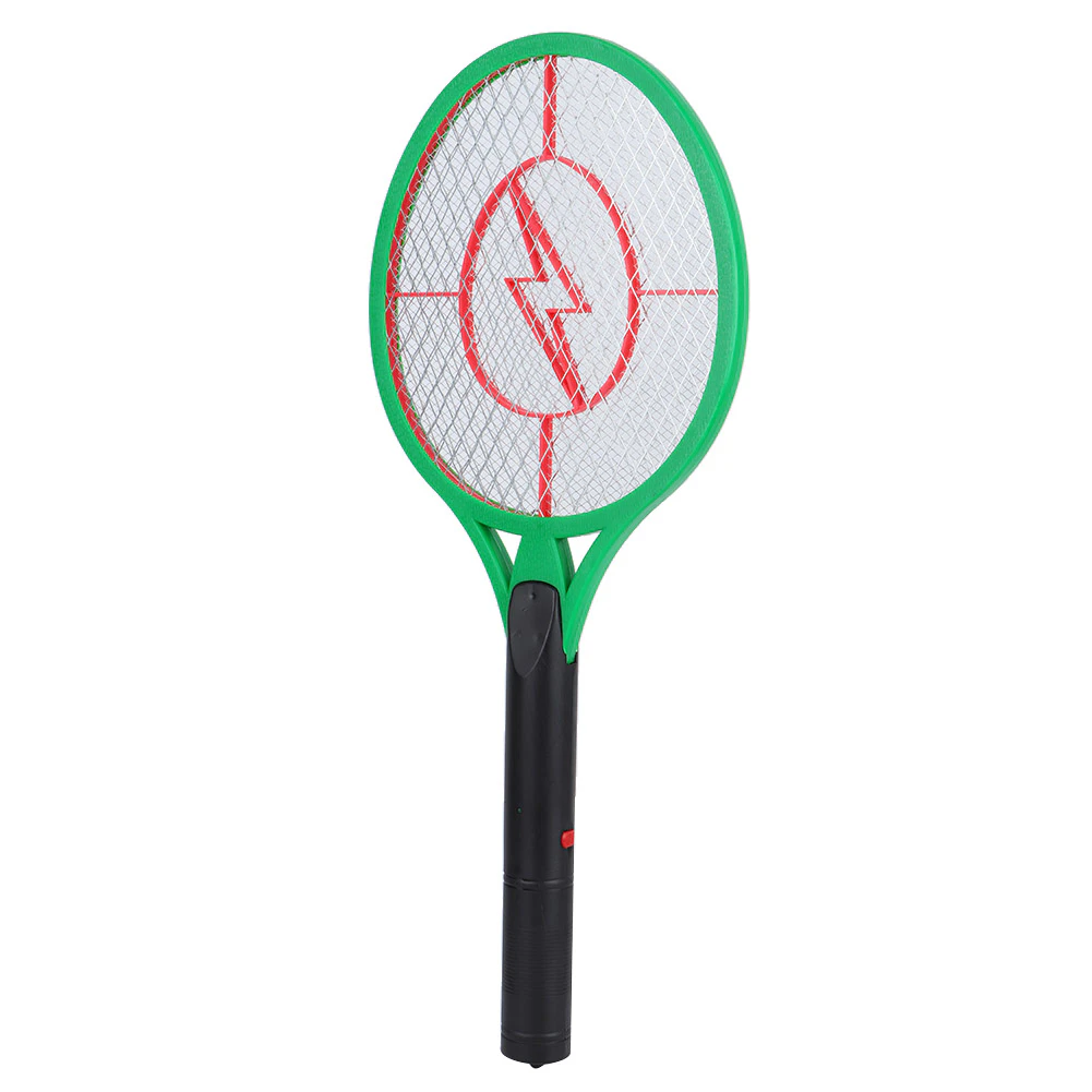 Cordless Battery Power Electric Fly Mosquito Swatter Bug Zapper Racket Insects Killer (Green)