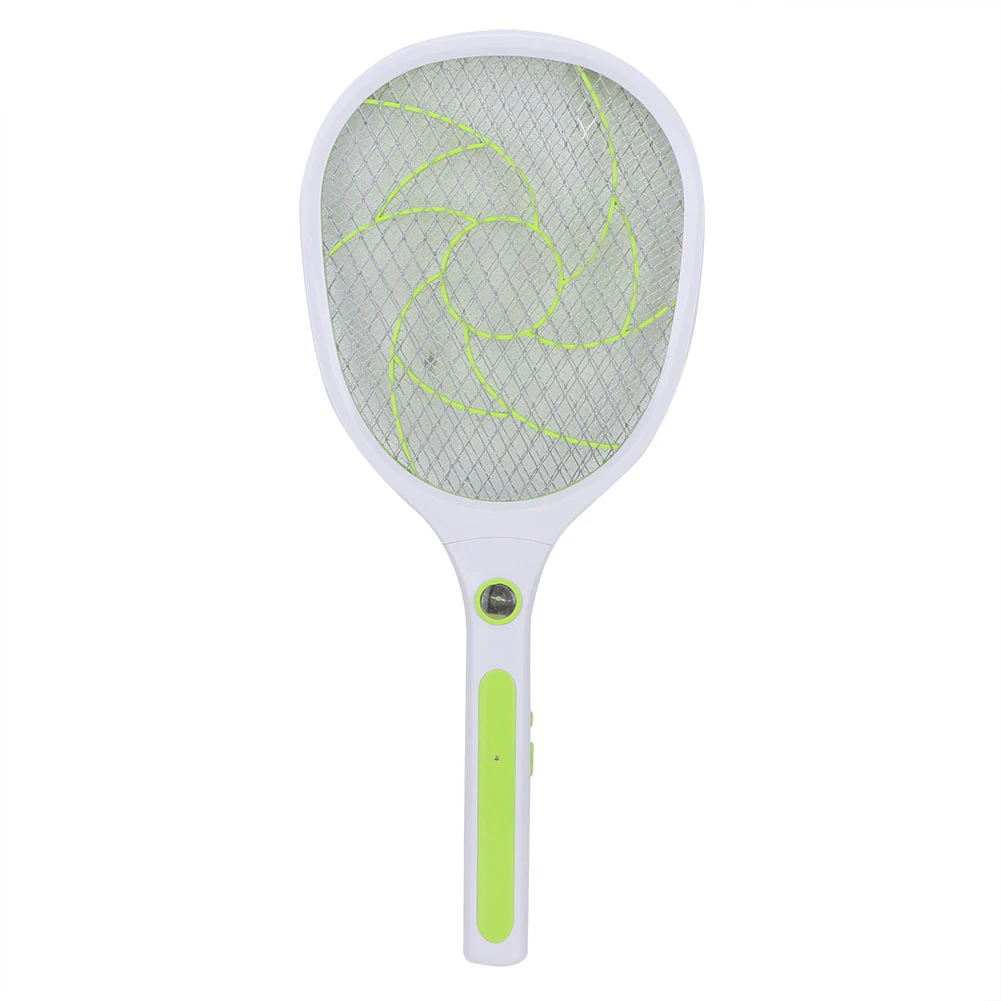 Usb Rechargeable Handheld Electronic Mosquito Swatter Fly Killer With Light For Home (Green)