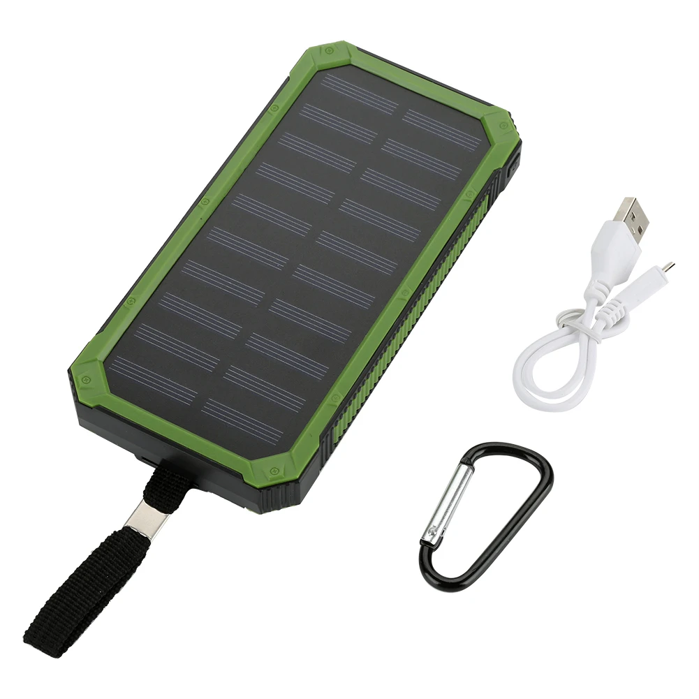 20000Mah Portable Solar Energy Power Bank External Battery Charger With 6Pcs Led Light Green