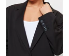 90's Power Shoulder Blazer - Lily Loves - Black