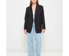 90's Power Shoulder Blazer - Lily Loves - Black