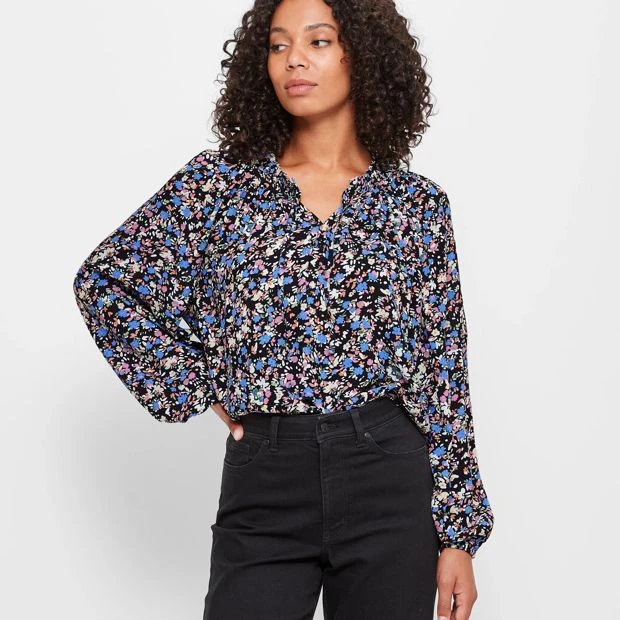 Target Long Sleeve Peasant Blouse - Black