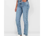 Target High Rise Full Length Straight Denim Jeans - Blue