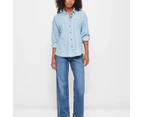 Target Drop Shoulder Denim Shirt - Blue