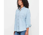 Target Drop Shoulder Denim Shirt - Blue