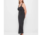 Square Neck Body Maxi Dress - Lily Loves - Black