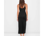 Square Neck Body Maxi Dress - Lily Loves - Black