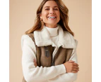 Oversized Sherpa Vest - Lily Loves - Brown