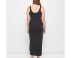 Square Neck Body Maxi Dress - Lily Loves - Black