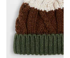 Target Kids Colour Block Cable Knit Beanie - Green