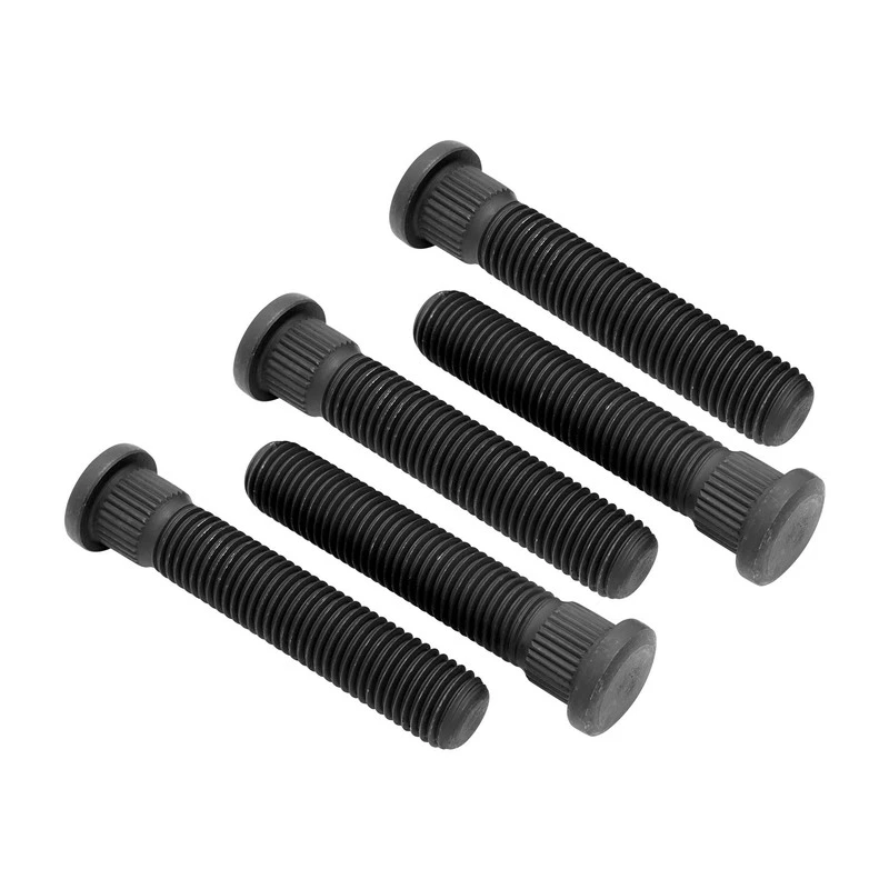 RTS Wheel Studs, Axle Studs Press-In, 2.500 Inc length, M12 x 1.5 Right Hand Thread, .509 Knurl Dia Late GM, Set of 5