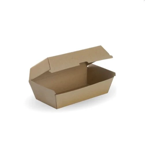 250 X Regular Kraft Brown Disposable Snack Boxes Bulk Takeaway Box