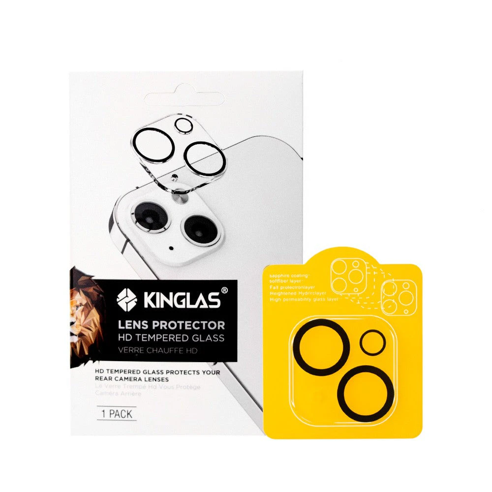 Kinglas Back Camera Lens HD Tempered Glass+Black Circle - iPhone 15 / iPhone 15 Plus