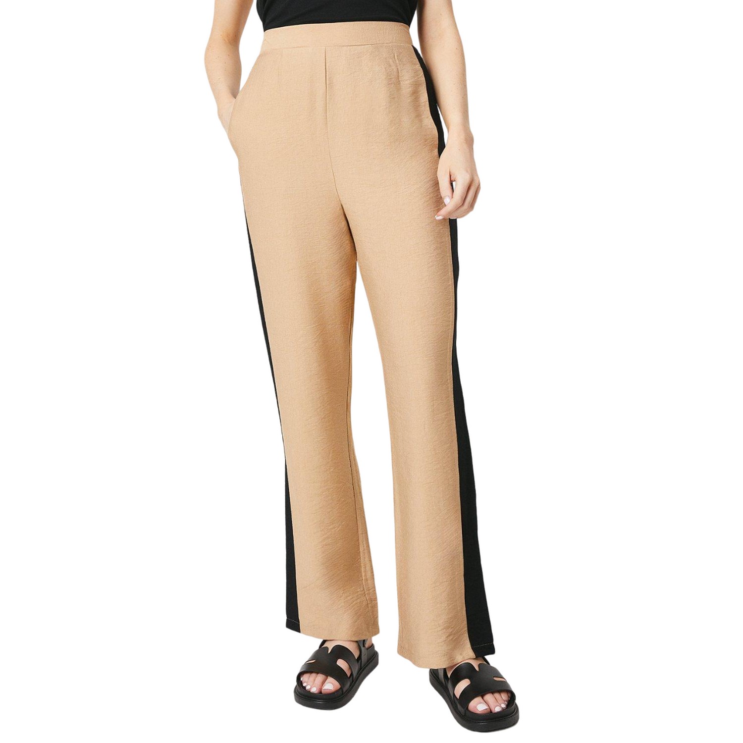 Debenhams Womens Side Stripe Trousers Tan DH7267 Catch