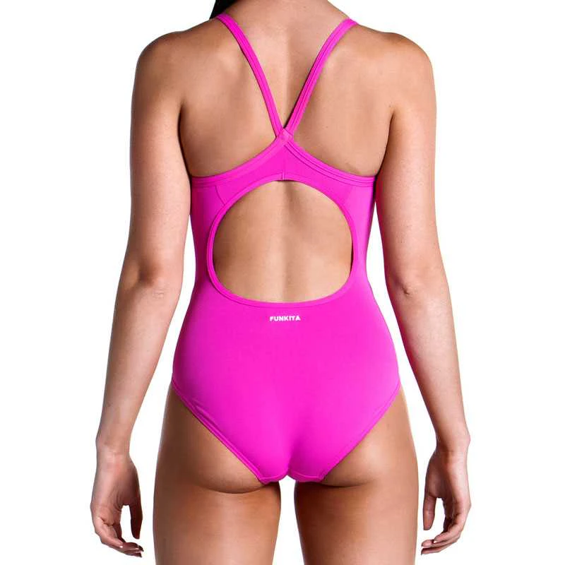 Funkita Still Pink Ladies Diamond Back One Piece Swimsuit Still Pink FS11L00471