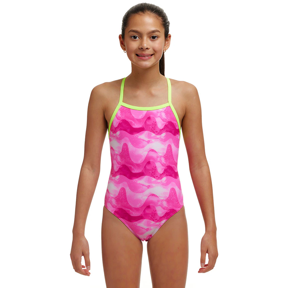 Funkita Girl's Tie Me Tight One Piece FKS036G Pink Caps