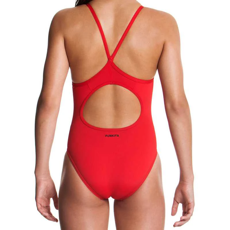 Funkita Girls Still Red Diamond Back One Piece Still Red FS11G00467